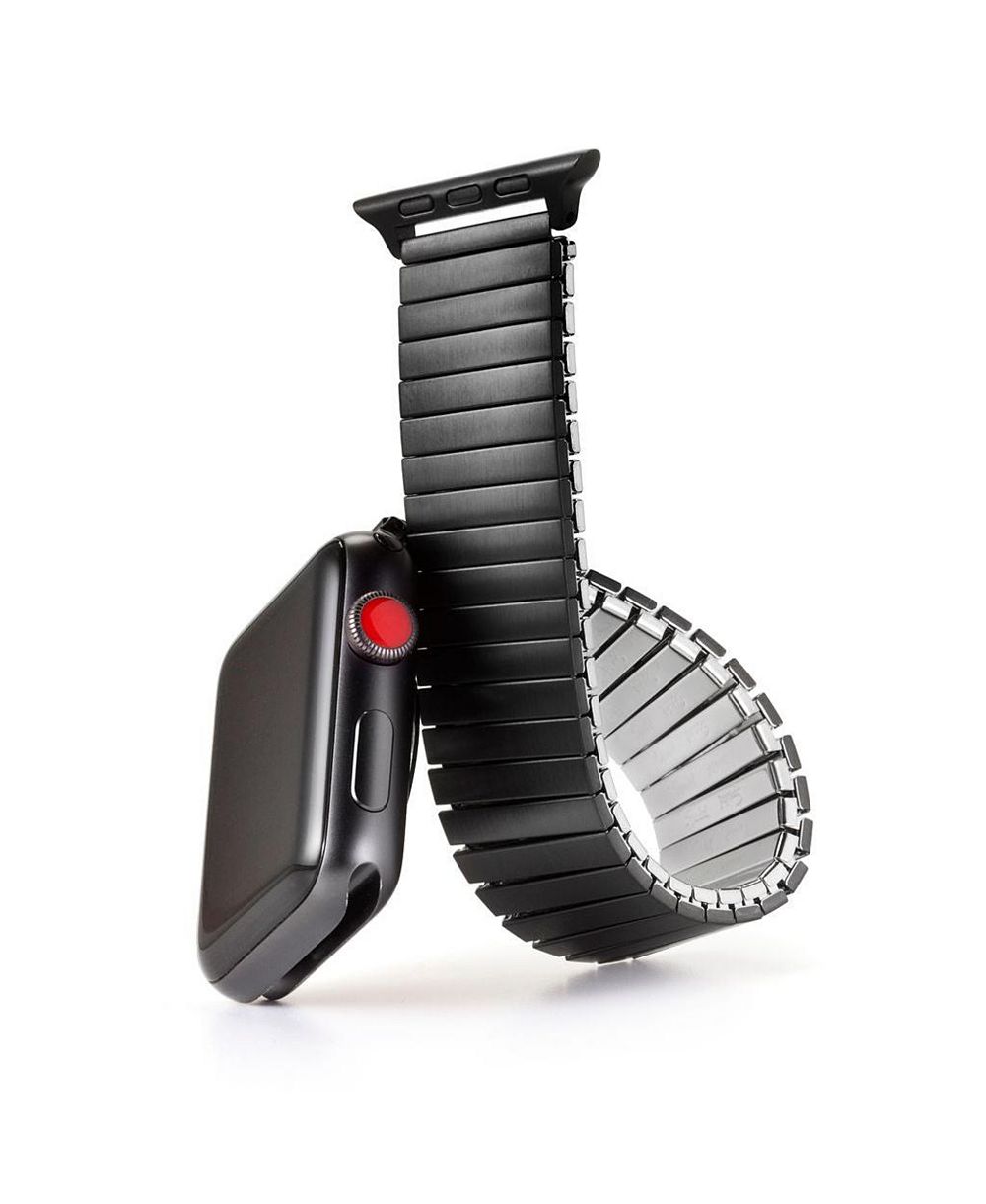 Speidel Twist-O-Flex Band Compatible For Use With The Apple Watch (series 1-8) 42/44/45mm in Silver and Size 17