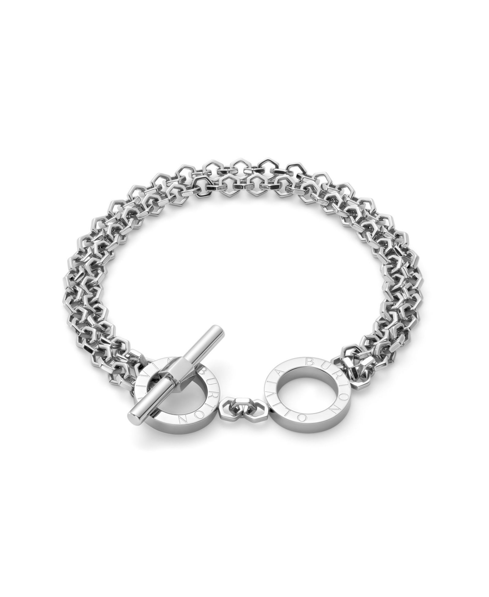 Женский серебристый браслет Olivia Burton Honeycomb Toggle