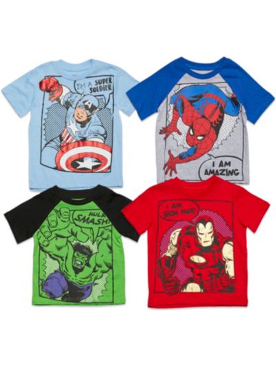Avengers Toddler Boys Marvel Captain America Black Panther Iron Man Short Sleeve Graphic T-Shirt