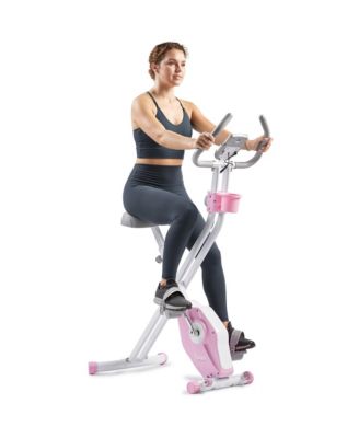 Sunny Health & Fitness Складной магнитный велотренажер X-Bike Pro, розовый, Bluetooth, SunnyFit App