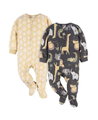 Gerber Baby Boys Footed Blanket Sleepers, 2-Pack
