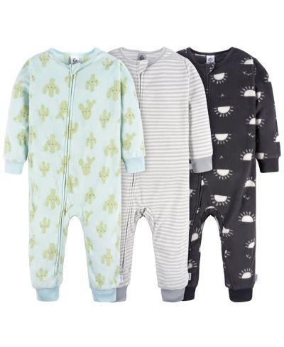 Gerber Детская пижама из флиса без штанин для девочек, 3 шт.