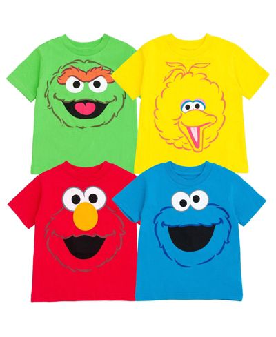 Sesame Street Детские футболки с коротким рукавом, упаковка 4 шт