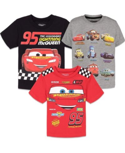 Cars Little Boys Tow Mater Lightning McQueen 3 Pack T-Shirts