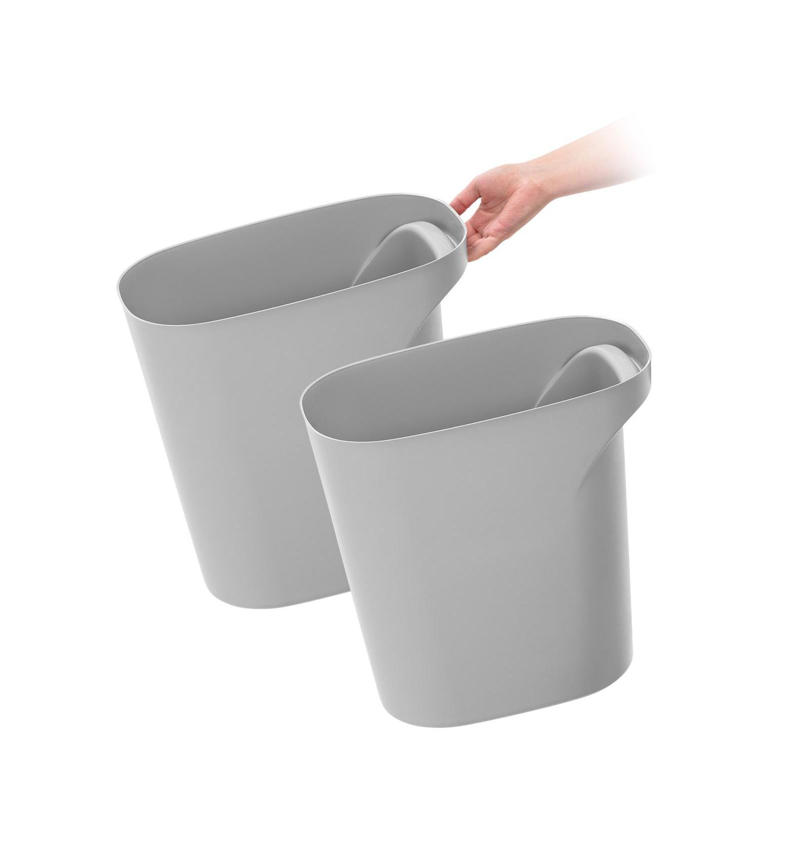 Мусорное ведро IRIS USA 6 Gallon / 24 Quart Plastic, Gray, 2-Pack
