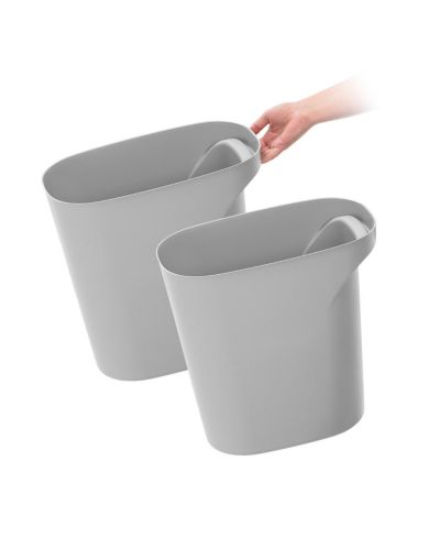 Мусорное ведро IRIS USA 6 Gallon / 24 Quart Plastic, Gray, 2-Pack