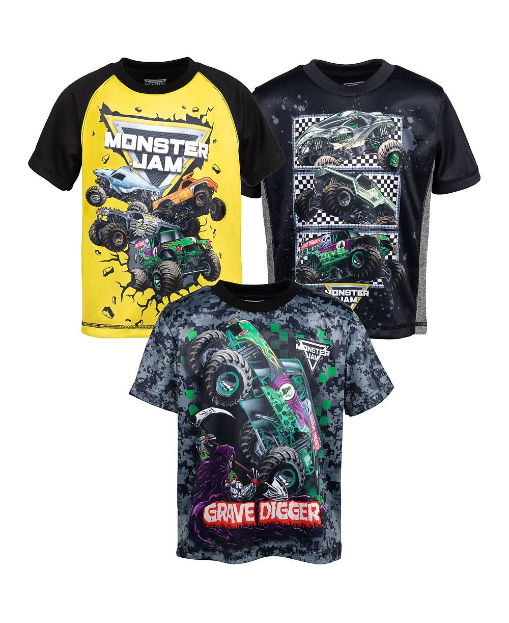 Monster Jam комплект из 3 футболок для мальчиков: Grave Digger, El Toro Loco, Megalodon