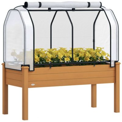 Outsunny 48 x 22 x 46 inch Raised Garden Bed w/ PE Cover,