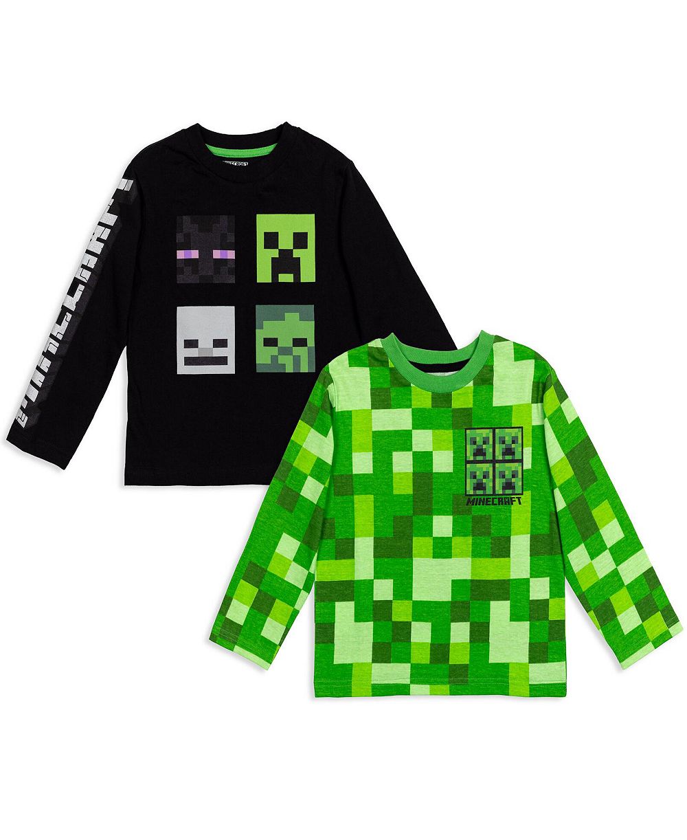 Мужская футболка Minecraft Boys Mobs с длинным рукавом и принтом