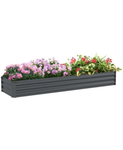Приподнятая садовая грядка Outsunny 8x2x1ft Galvanized