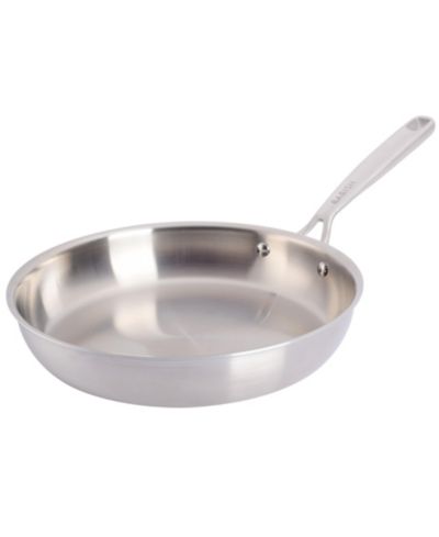 Babish 10-Inch Tri-Ply Stainless Steel Frying Pan With Black Handle – Professional Grade Skillet for Searing, Sauteing & Everyday Cooking