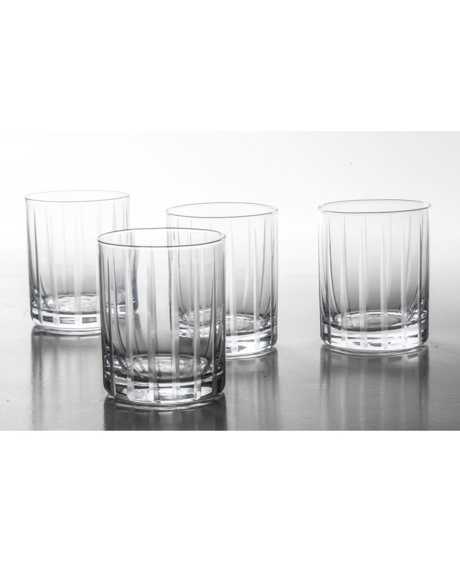 Babish 4 Piece 14 OZ DOF Old Fashioned Drinking and Whiskey Glass - Etched Handmade Clear Glass