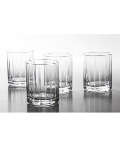 Babish набор из 4 стаканов для виски 14 OZ DOF, прозрачное стекло ручной работы с гравировкой