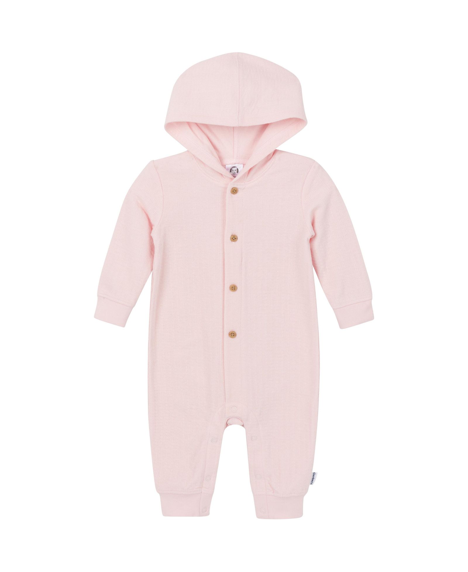Gerber Baby Girls Hooded Long Sleeve Romper