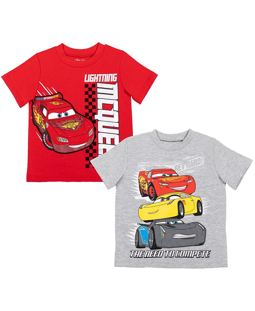 Cars Lightning McQueen Boys' (6-12)2-Pack Short Sleeve T-Shirts