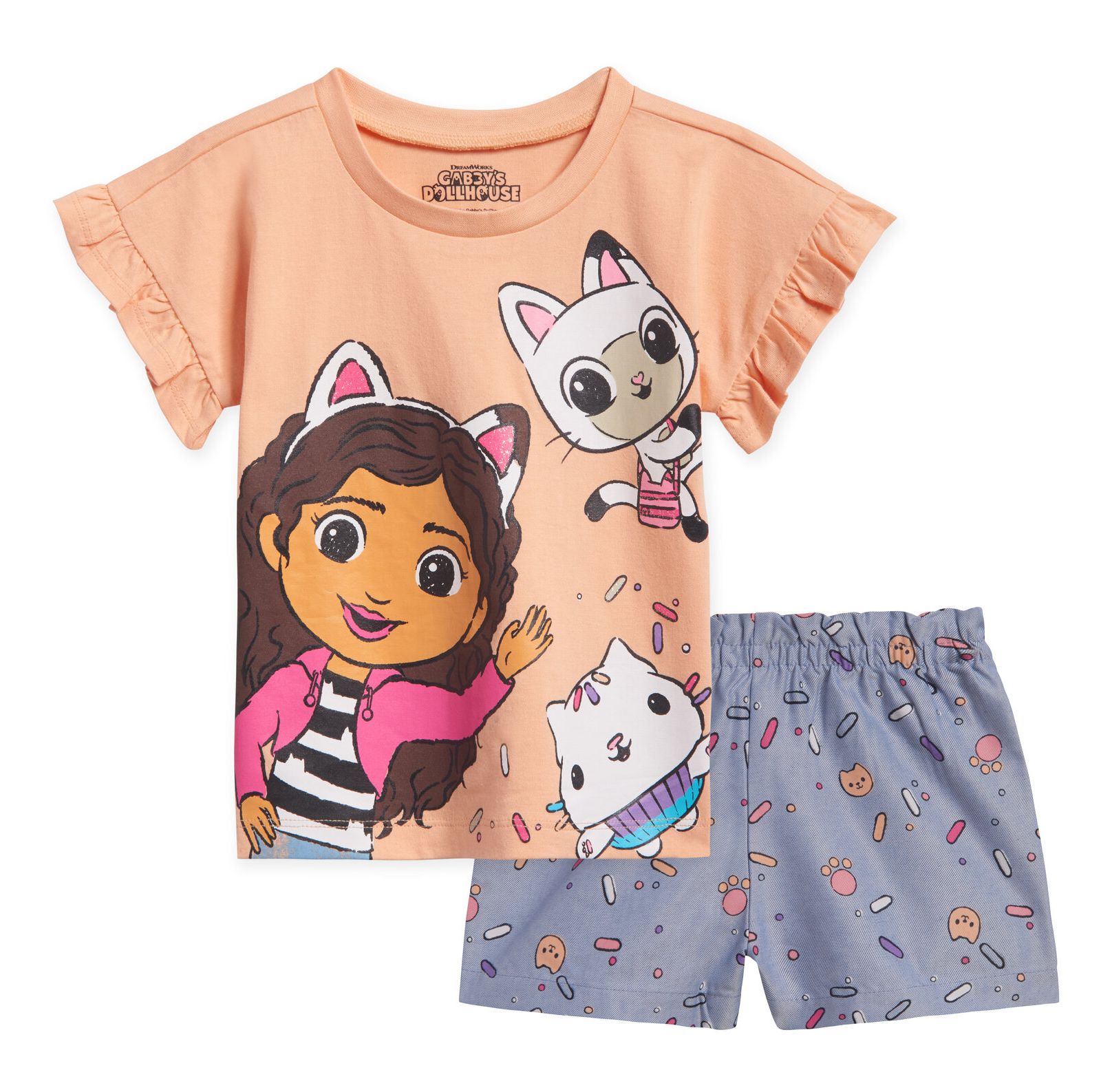Детский комплект из футболки и шорт Gabby's Dollhouse Dreamworks
