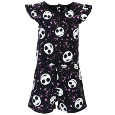 Nightmare Before Christmas Toddler Girls Jack Skellington Sleeveless Skater Romper
