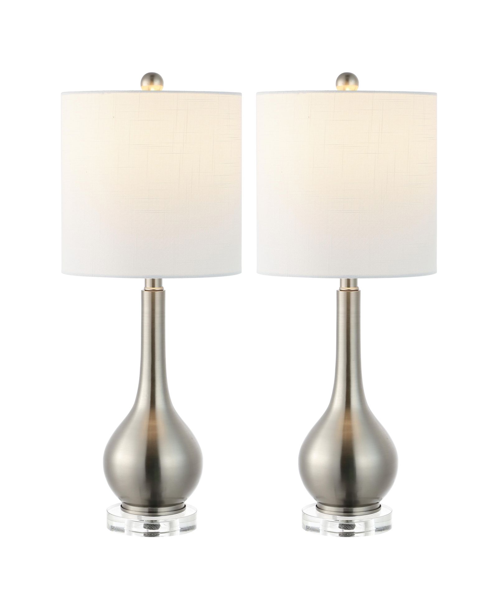 Dylan настольная лампа 25" Metal/Crystal Teardrop LED Nickel (Set of 2)