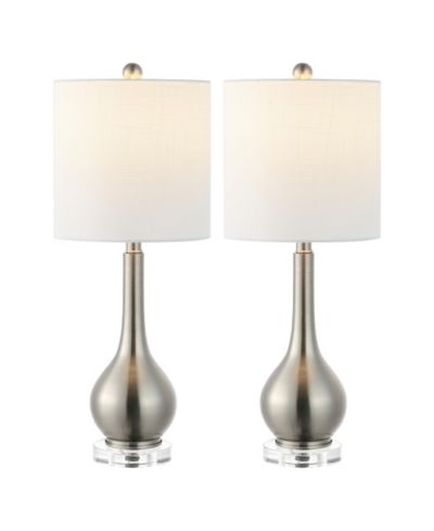 Dylan настольная лампа 25" Metal/Crystal Teardrop LED Nickel (Set of 2)