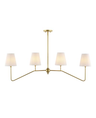 Signe 47.5" 4-Light Classic Minimalist Iron Linear LED Pendant, Gold Painting