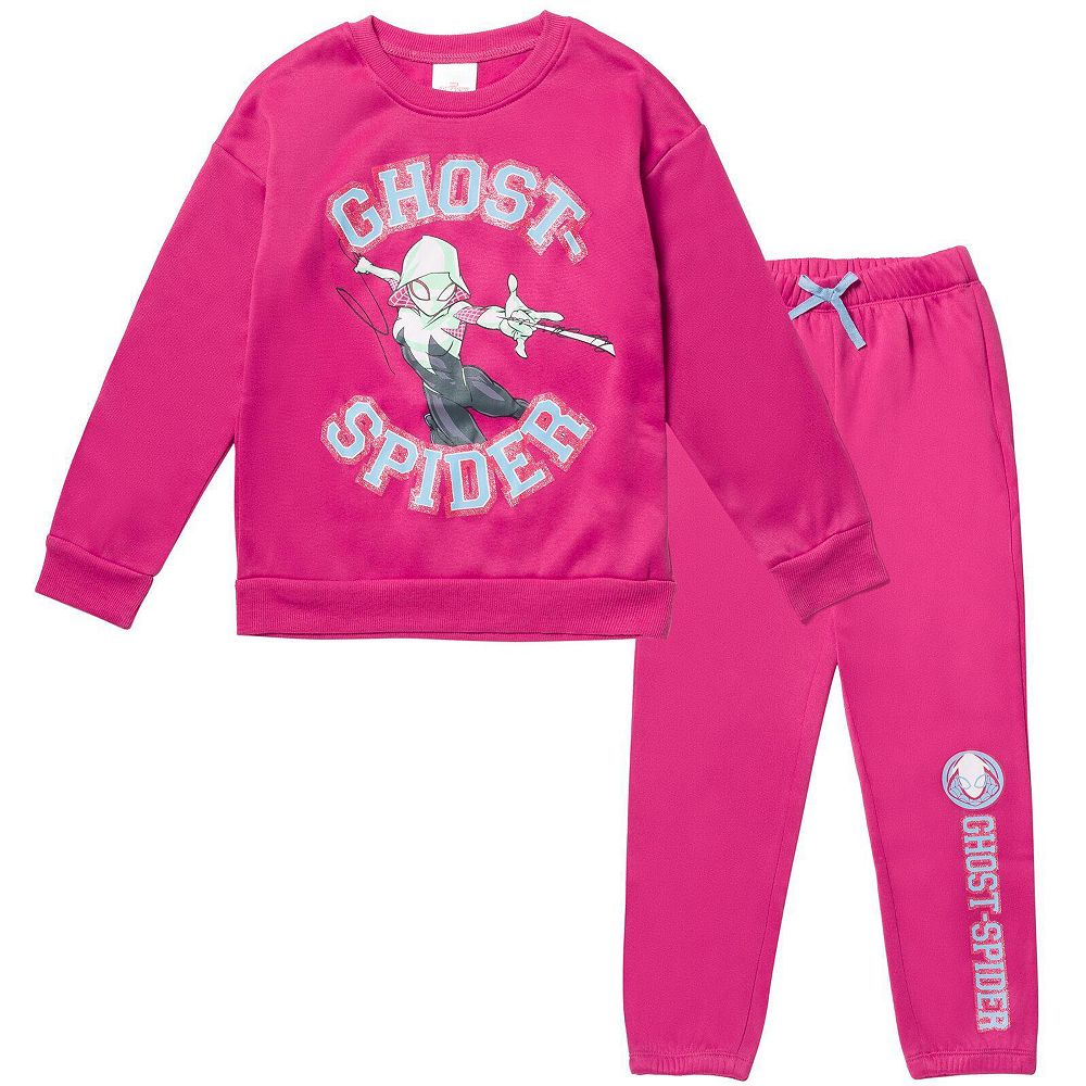 Spider-Verse Little Girls Spider-Man (4-6X) Spider Gwen Fleece Sweatshirt and Pants Set