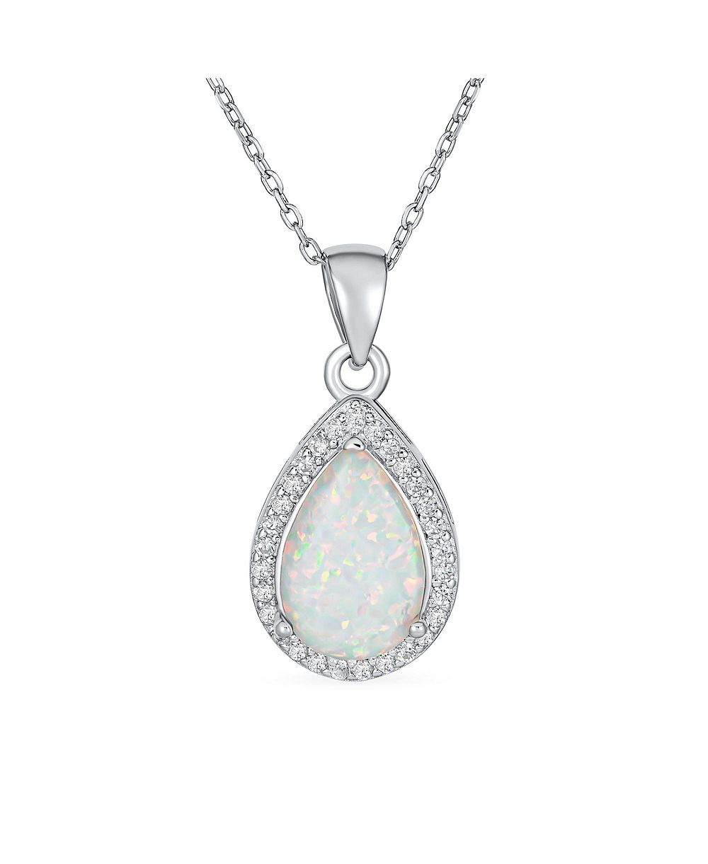 Ожерелье Bling Jewelry с акцентом CZ и кулоном из опала