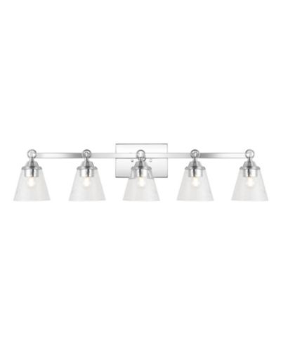 Светильник Jonathan Y Marion 36.5" 5-Light Hurricane Metal/Seeded Glass LED Vanity Light, Chrome