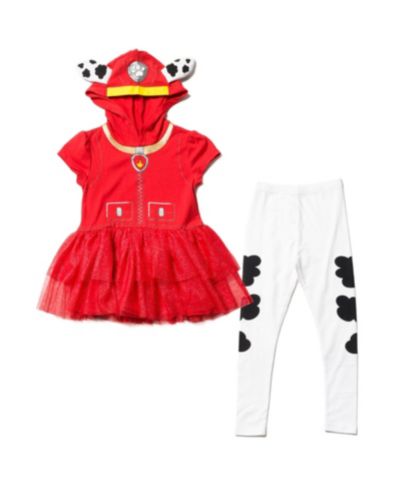 Комплект Paw Patrol Girls Hooded Cosplay T-Shirt Dress and Leggings Outfit Set (2T - 7-8)