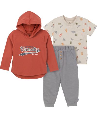 Детский комплект Gerber: топ с капюшоном и джоггеры, 3 предмета