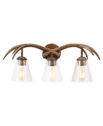 Светильник JONATHAN Y Wyatt 25.5" 3-Light Southwestern Bohemian Resin/Seeded Glass Faux Antler LED Vanity Light