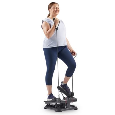 Sunny Health & Fitness Stair Stepper with Resistance Bands, Bluetooth SunnyFit App & 400 LB Capacity