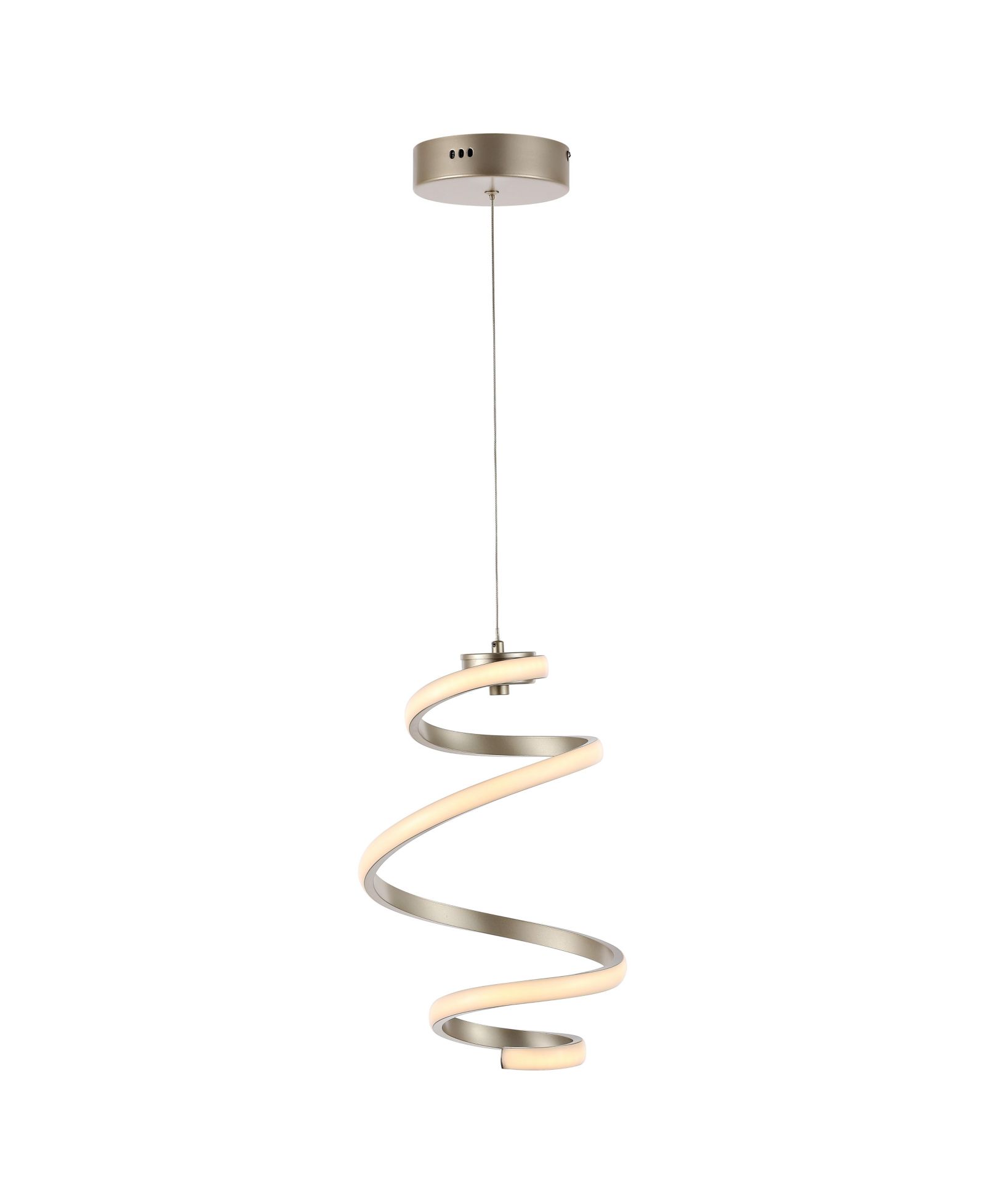 Whirl 11" 1-Light Modern Minimalist Aluminum/Iron Abstract Integrated LED Pendant, Silver