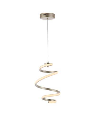 Whirl 11" 1-Light Modern Minimalist Aluminum/Iron Abstract Integrated LED Pendant, Silver