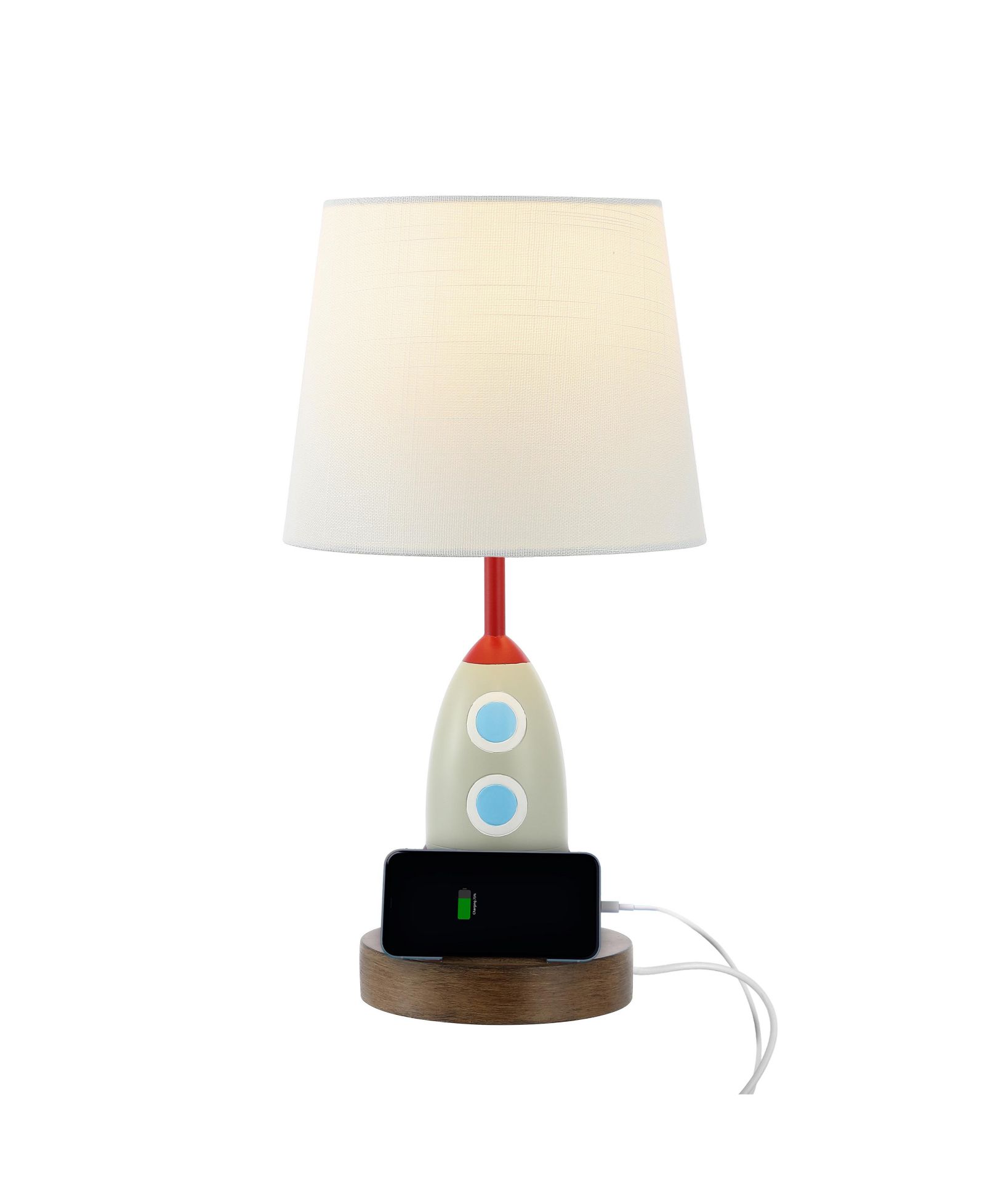 Детский настольный светильник Houston 17.5" Coastal Style с подставкой для телефона и USB-портом, Multi-Color
