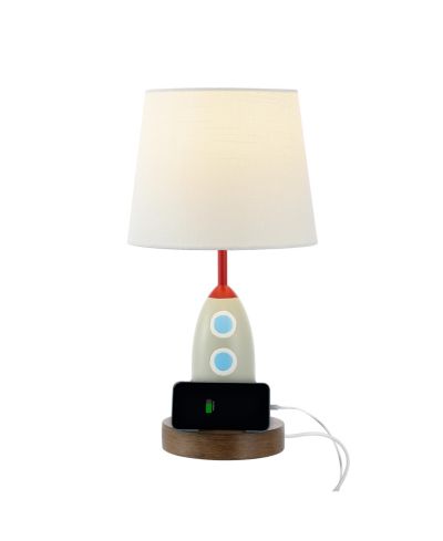 Детский настольный светильник Houston 17.5" Coastal Style с подставкой для телефона и USB-портом, Multi-Color