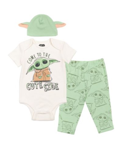 Комплект из 3 предметов Star Wars The Mandalorian Bodysuit Pants and Hat для новорожденных мальчиков