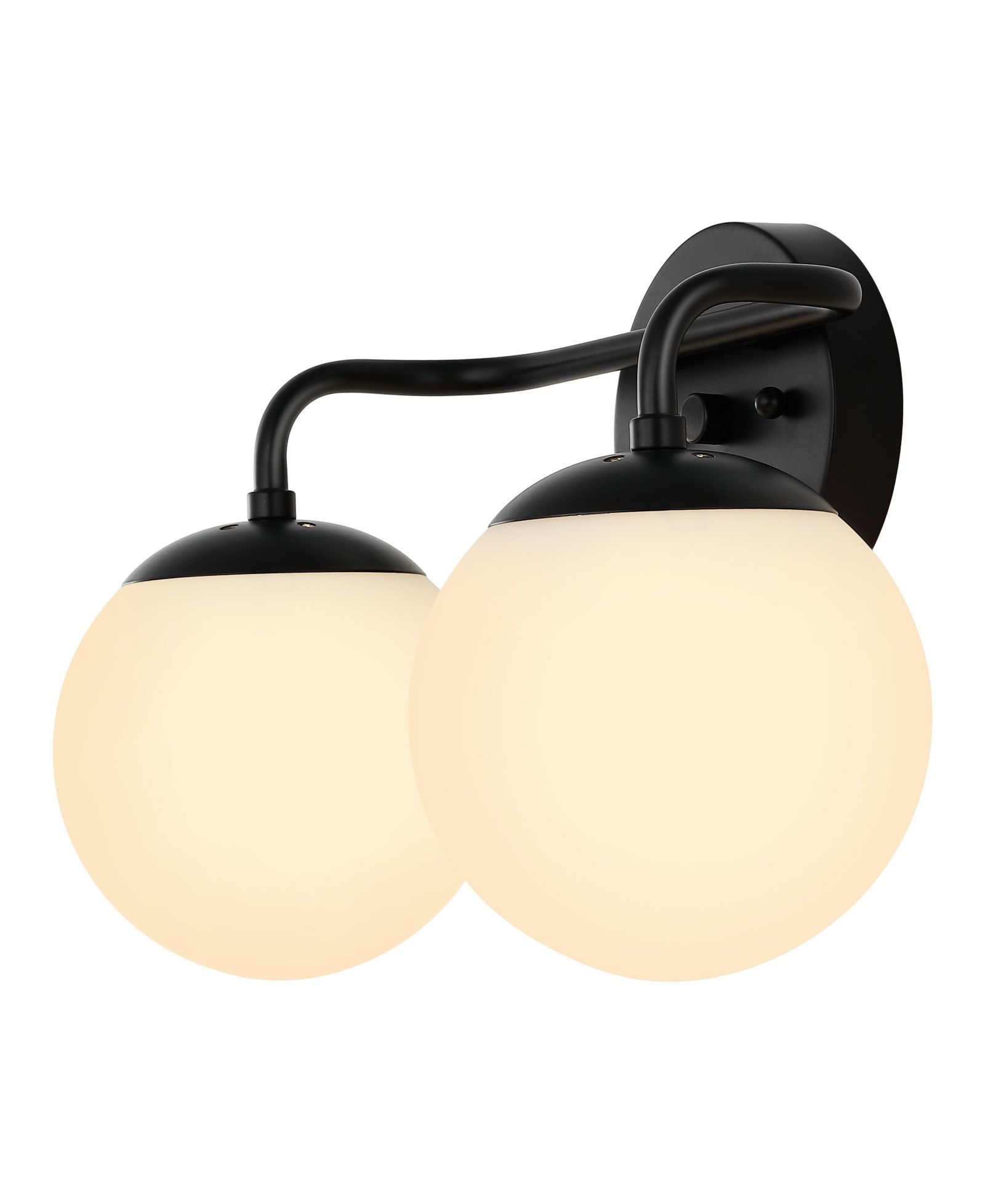 Современный LED светильник Louis Parisian Globe 15" 2-Light Metal/Frosted Glass, Black