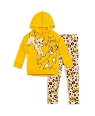 Lion King Toddler Girls (2T-5T) Pullover Fleece Hoodie and Leggings Outfit Set
