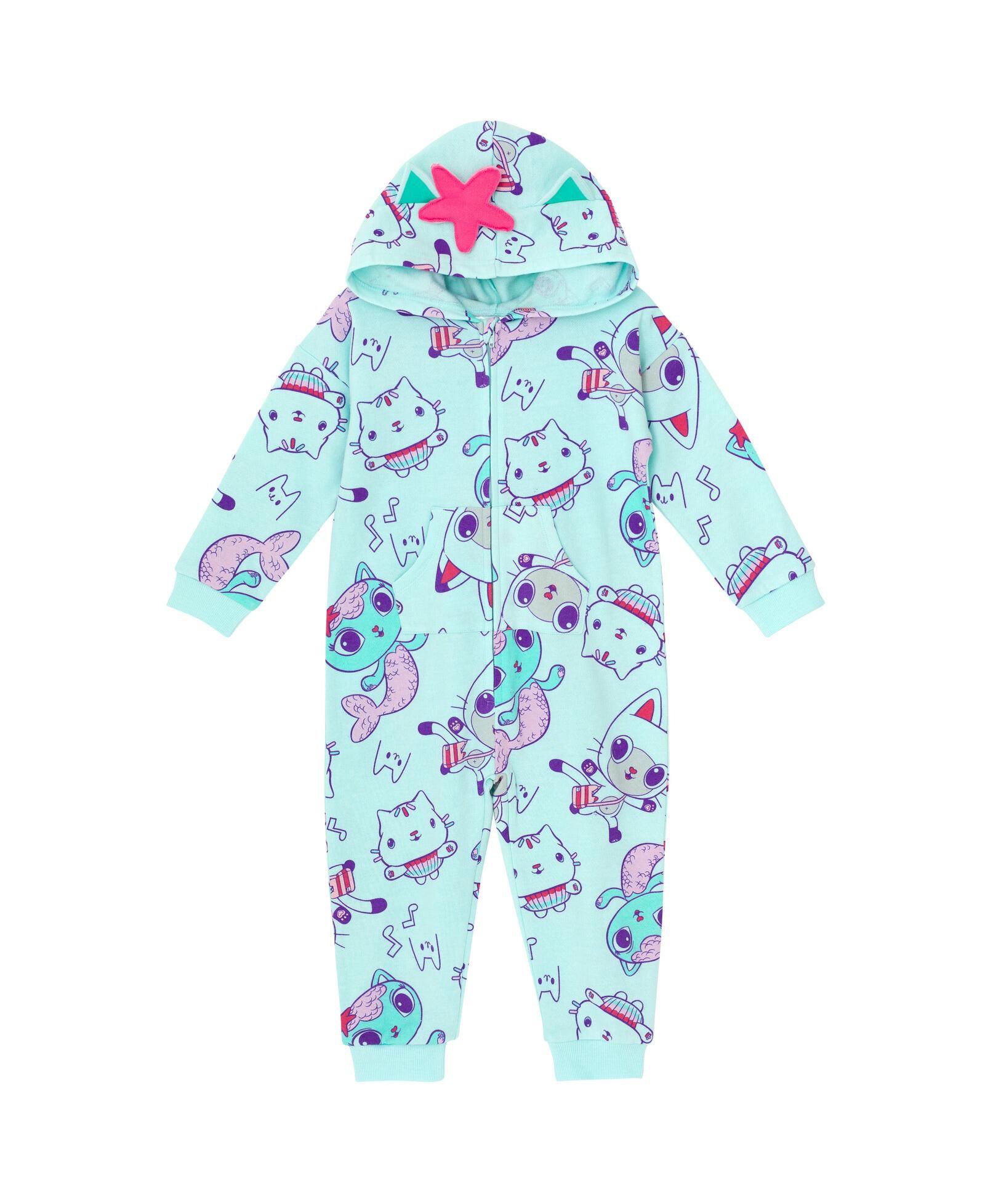 Детский флисовый комбинезон Dreamworks Gabby's Dollhouse Pandy Paws Cakey Cat MerCat Zip Up