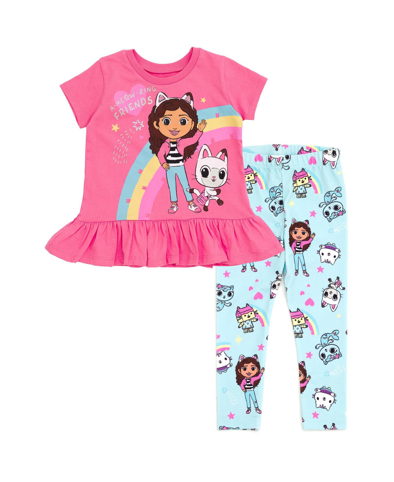 Gabby's Dollhouse Girls' 2-Piece T-Shirt and Leggings Set