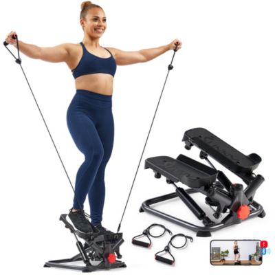 Smart Twist Stepper with Resistance Bands, Bluetooth SunnyFit App, 350 LB Capacity