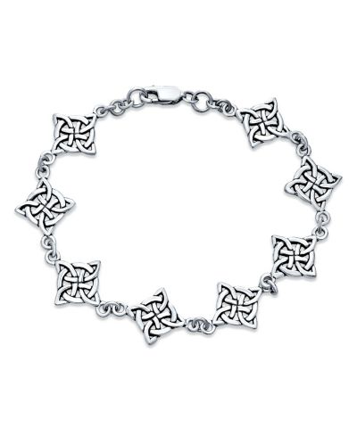 Bling Jewelry Celtic Trinity Irish Love Knot Triquetra Bracelet Oxidized Sterling Silver