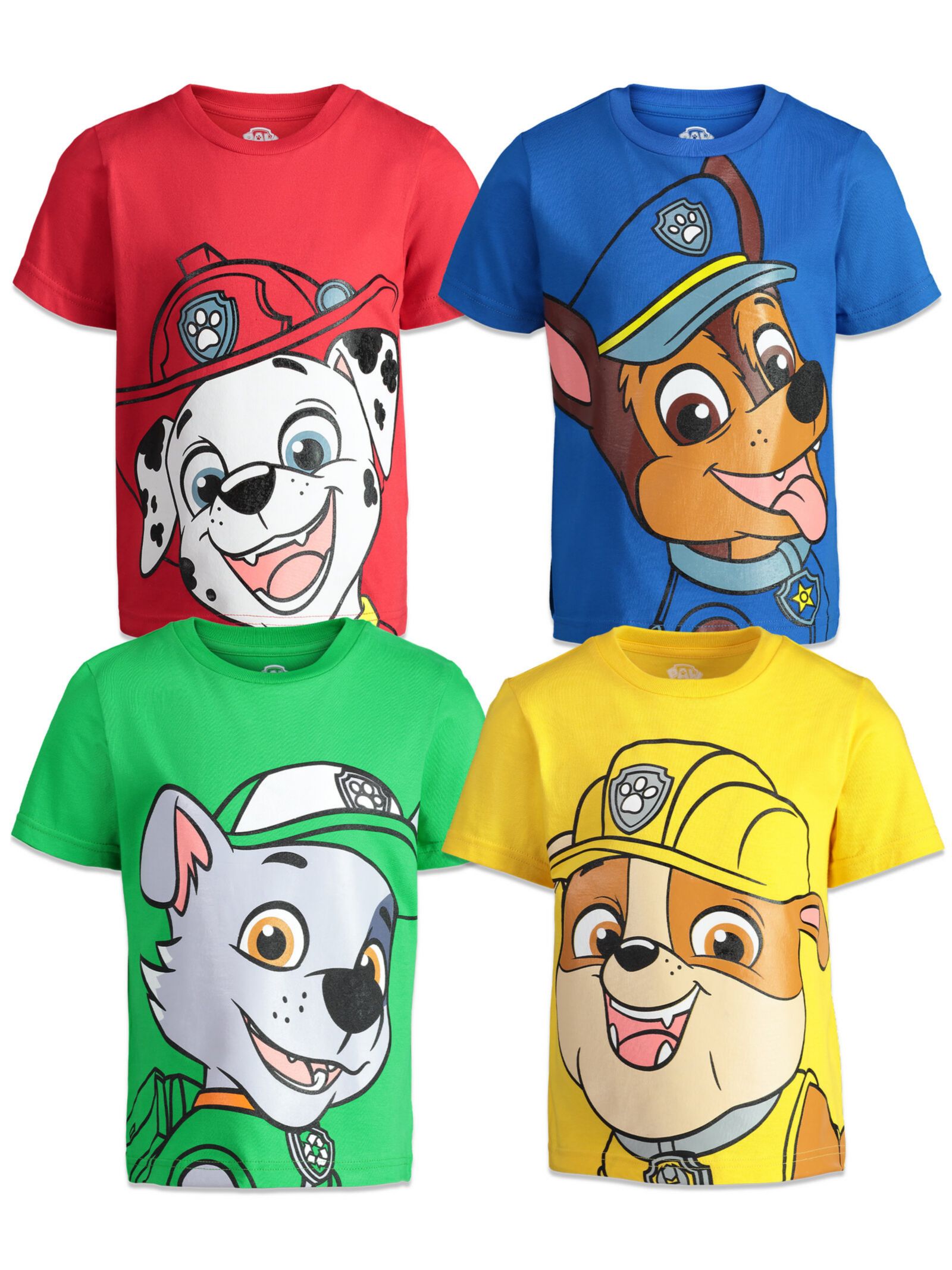 Paw Patrol детские графические футболки Chase Marshall Rubble Rocky, набор 4 шт