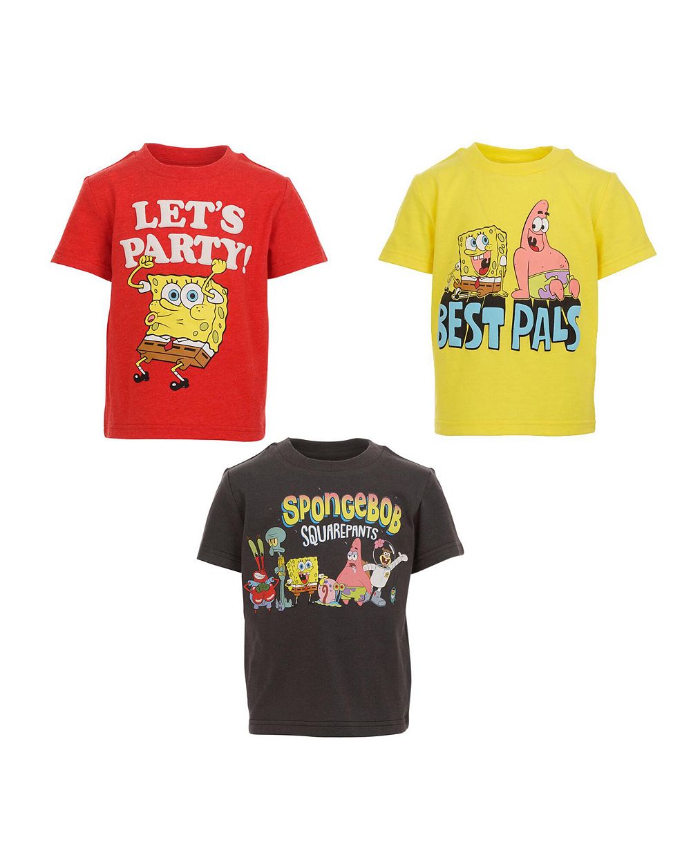 SpongeBob SquarePants Nickelodeon футболки для мальчиков с коротким рукавом, набор из 3 штук