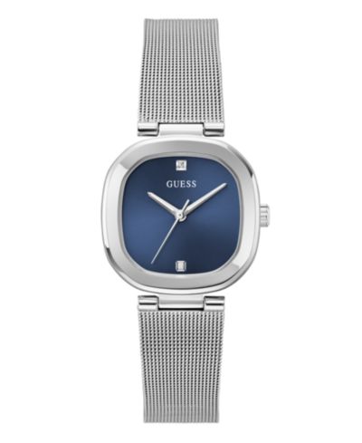 GUESS Women's Analog Silver Mesh Watch 32mm
