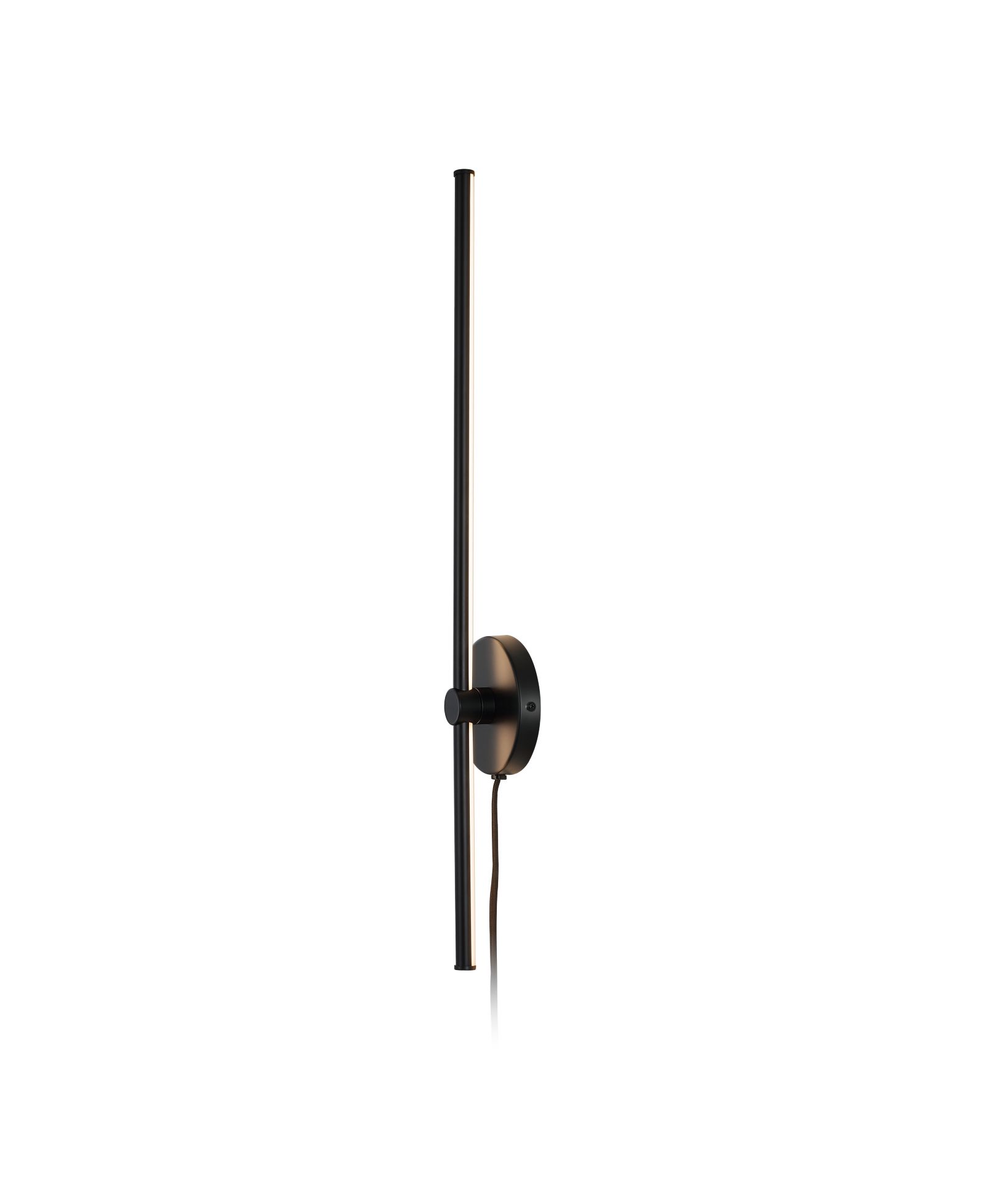 Anton 27.25" 1-Light Modern Minimalist Iron Adjustable Bar Integrated LED Plug-In Sconce, Black