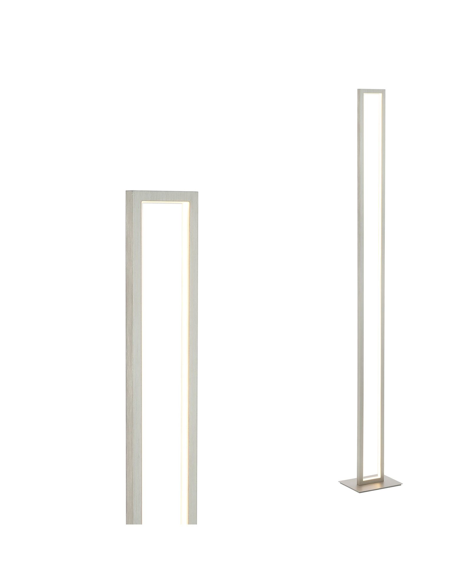 Johan 59.5" Modern Minimalist Aluminum Integrated Tower LED Floor Lamp, Nickel