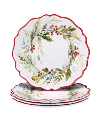 Столовые тарелки Certified International Christmas Gatherings, набор 4 шт