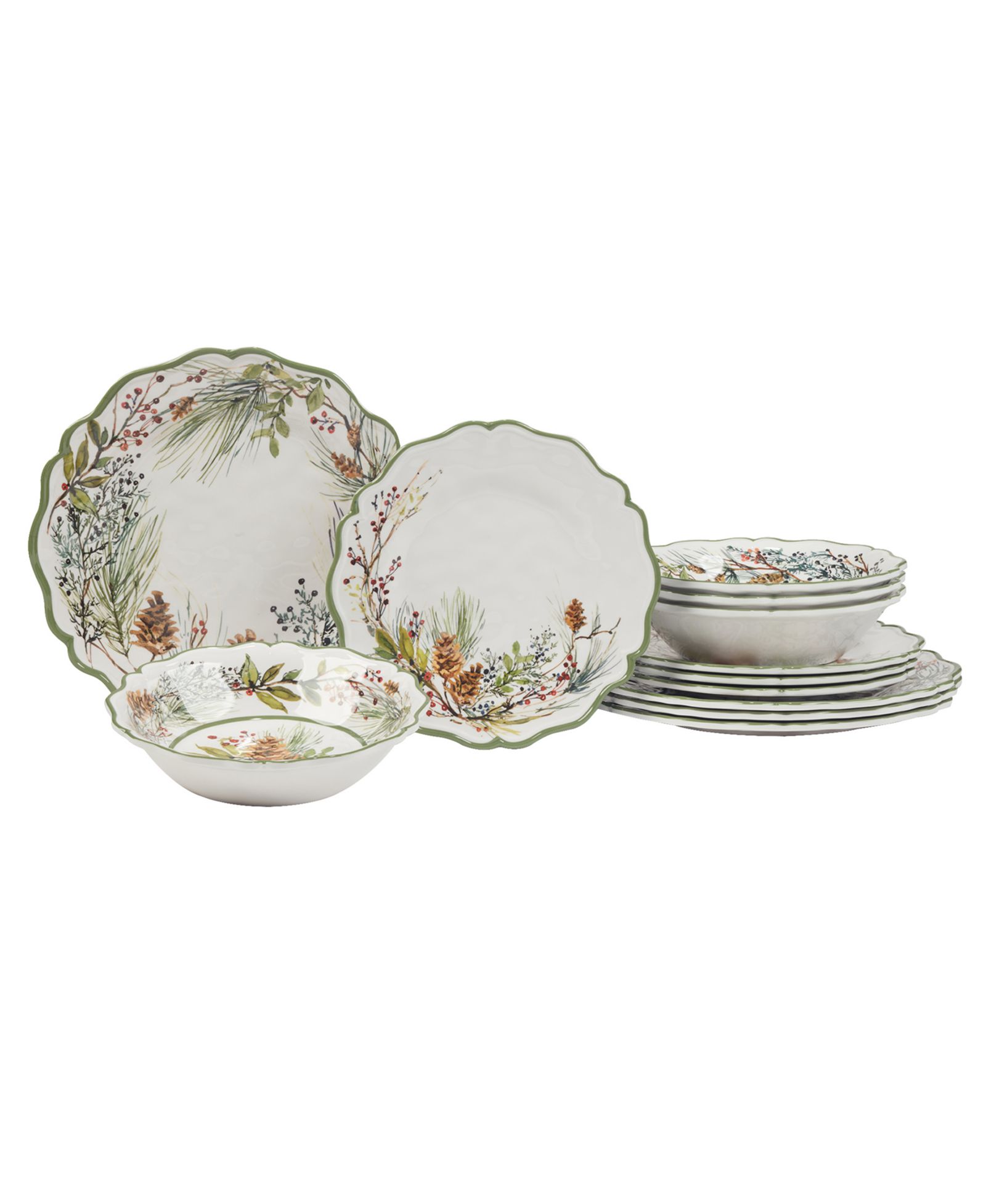 Набор столовой посуды Certified International Winters Forest Melamine, 12 шт