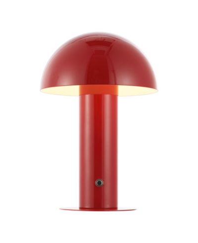 Современная богемская настольная лампа Boletus 10.75" Rechargeable/Cordless Integrated LED Mushroom Table Lamp, Red